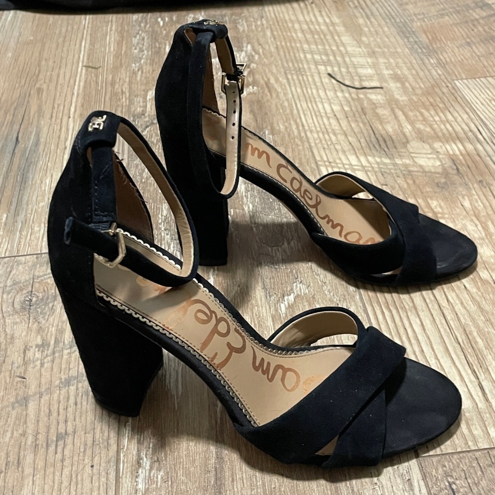Sam Edelman Black High Heel Sandals with Ankle Strap - Picture 3 of 11